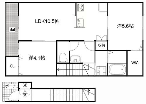 グランフェリーチェＢ棟 1階 2LDK 賃貸物件詳細