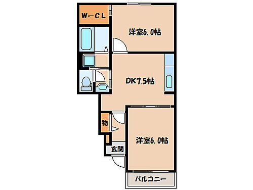 サン　ウイング 1階 2DK 賃貸物件詳細