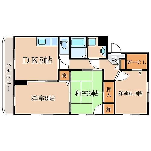 ハピライフマンション 2階 3DK 賃貸物件詳細