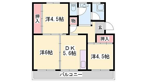 兵庫県三木市志染町西自由が丘２丁目 賃貸マンション