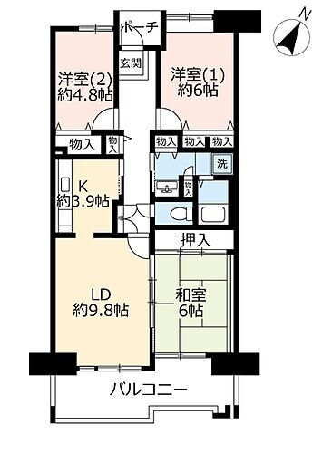 ＵＲシティコート下新庄 8階 3LDK 賃貸物件詳細