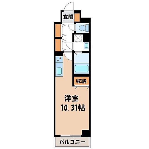 栃木県宇都宮市元今泉1丁目 宇都宮駅 1K マンション 賃貸物件詳細