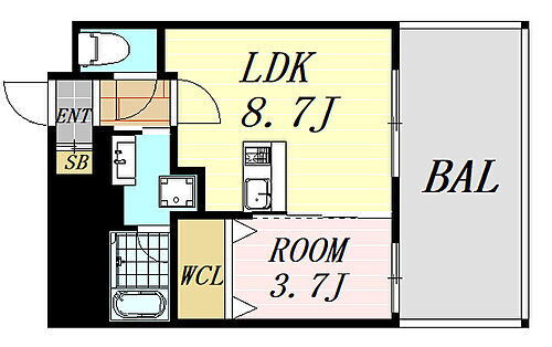 Ｆｏｒｔｕｎｅｙ江坂Ｉ 8階 1LDK 賃貸物件詳細