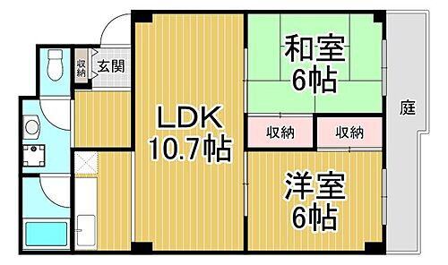 サニークレスト宝塚 1階 2LDK 賃貸物件詳細