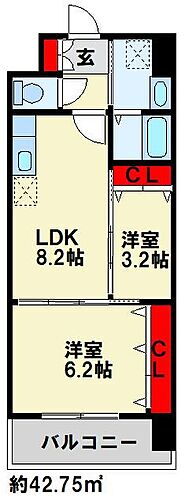 ギャラン中央 13階 2LDK 賃貸物件詳細