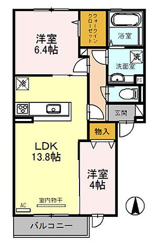 アルテリーベＩＩ 2階 2LDK 賃貸物件詳細