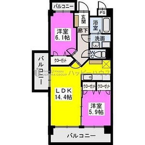 アルテールＴＯＳＵ 2階 2LDK 賃貸物件詳細