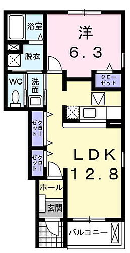 シャトー・シモハタ　１ 1階 1LDK 賃貸物件詳細