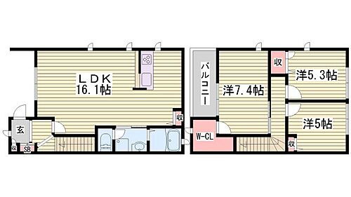 兵庫県加古郡播磨町本荘2丁目 播磨町駅 3LDK アパート 賃貸物件詳細