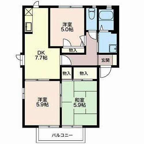 長野県長野市西和田 2丁目 桐原駅 3DK アパート 賃貸物件詳細