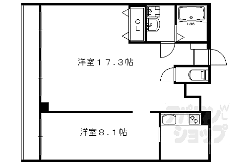 ＣＬＡＳＫＡ衣笠 6階 2K 賃貸物件詳細