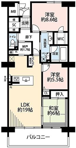 キャッスルハイツ美合駅前 6階 3LDK 賃貸物件詳細