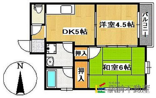 宝友コーポ 4階 2K 賃貸物件詳細