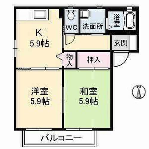 広島県福山市新市町大字新市 新市駅 2K アパート 賃貸物件詳細