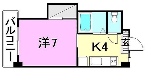 ミラハイツ枝松 3階 1K 賃貸物件詳細