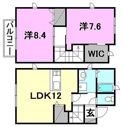 ラフレシア針田Ｂ棟 1階 2LDK 賃貸物件詳細