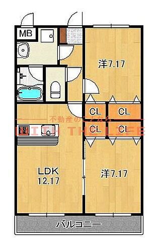福岡県久留米市上津2丁目21-5 久留米高校前駅 2LDK マンション 賃貸物件詳細