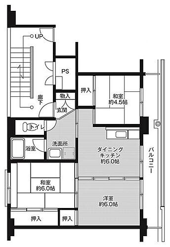 ビレッジハウス中田南２号棟 4階 3DK 賃貸物件詳細