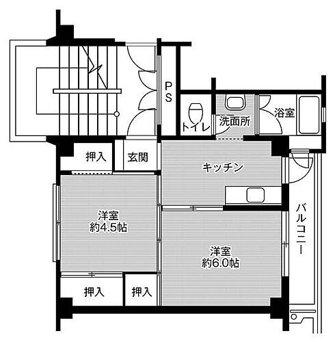 ビレッジハウス上野部１号棟 5階 2K 賃貸物件詳細