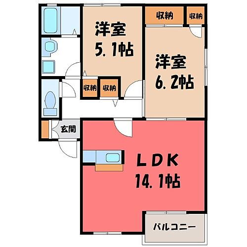 埼玉県行田市門井町3丁目 行田駅 2LDK アパート 賃貸物件詳細