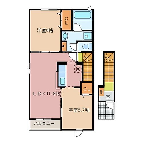 三重県四日市市蒔田3丁目 川越富洲原駅 2LDK アパート 賃貸物件詳細