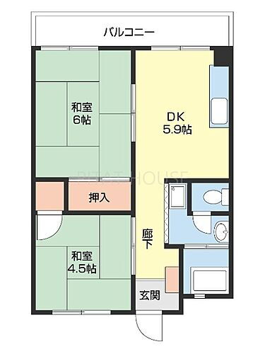 紀の川コーポ 3階 2DK 賃貸物件詳細