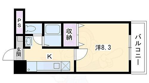 京都府京都市下京区四条通西洞院西入傘鉾町 四条駅 1K マンション 賃貸物件詳細