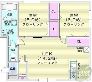  2LDK、灯油暖房、角部屋、ロードヒーティング