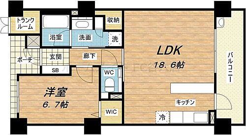 ロイヤルパークス桃坂 8階 1LDK 賃貸物件詳細