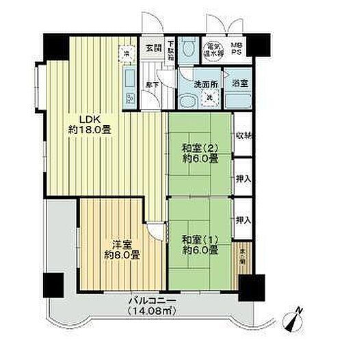 ライオンズマンション中央 6階 3LDK 賃貸物件詳細