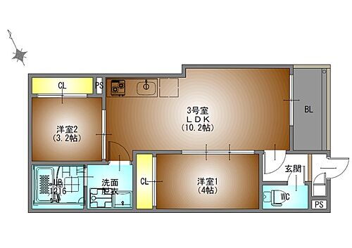 愛知県名古屋市北区辻町5丁目 上飯田駅 2LDK アパート 賃貸物件詳細