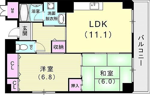 兵庫県神戸市中央区中山手通2丁目16-1 三ノ宮駅 2LDK マンション 賃貸物件詳細