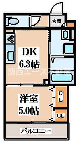 大阪府四條畷市大字清瀧 忍ケ丘駅 1DK アパート 賃貸物件詳細