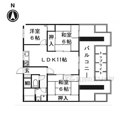 京都府長岡京市井ノ内下印田 長岡天神駅 3LDK マンション 賃貸物件詳細