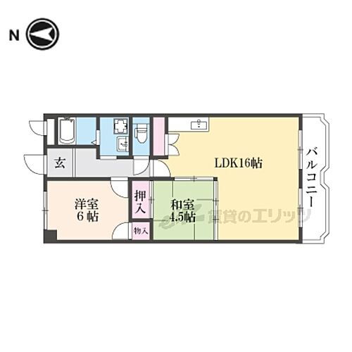 エスパシオ・ディ・鵲 4階 2LDK 賃貸物件詳細