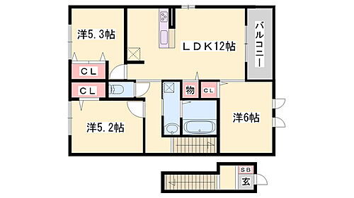 兵庫県加古川市尾上町長田 尾上の松駅 3LDK アパート 賃貸物件詳細
