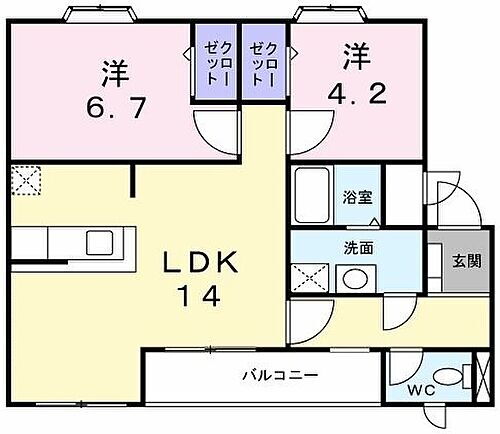 ヒルサイドテラス 2階 2LDK 賃貸物件詳細