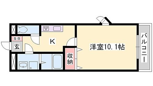 兵庫県姫路市飾磨区上野田6丁目 亀山駅 1K アパート 賃貸物件詳細