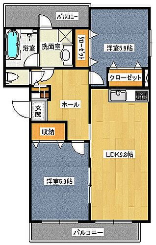 ウエストコートブレイン 1階 2LDK 賃貸物件詳細