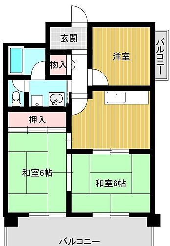 角野マンション 6階 3DK 賃貸物件詳細