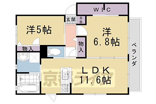 京都府長岡京市粟生田内 長岡天神駅 2LDK アパート 賃貸物件詳細