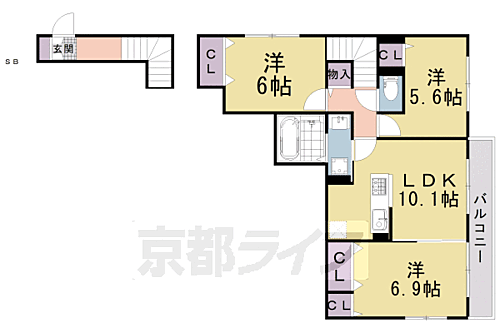 京都府京都市右京区嵯峨大覚寺門前登リ町 嵯峨嵐山駅 3LDK アパート 賃貸物件詳細