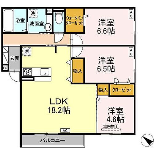 広島県福山市沖野上町6丁目 福山駅 3LDK アパート 賃貸物件詳細