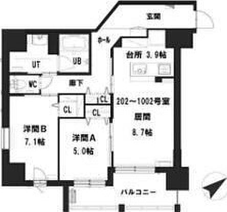 北海道札幌市白石区本郷通3丁目南 白石駅 2LDK マンション 賃貸物件詳細