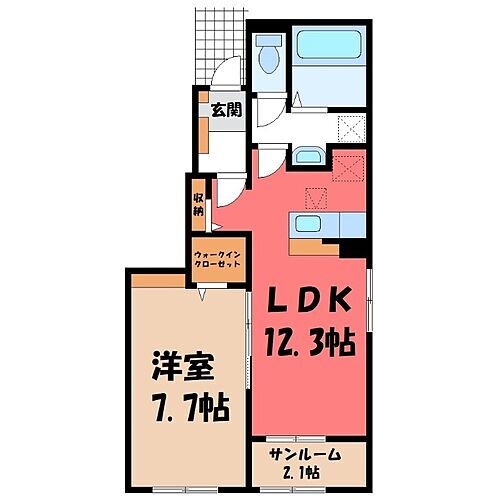 群馬県伊勢崎市東小保方町 国定駅 1LDK アパート 賃貸物件詳細