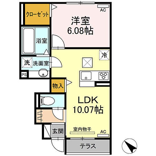 プランドール・越川 1階 1LDK 賃貸物件詳細