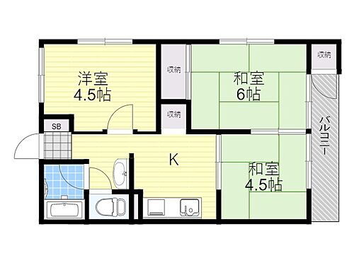 ハイツ梶山 2階 3DK 賃貸物件詳細