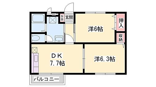 ラ・フェンテ 2階 2DK 賃貸物件詳細