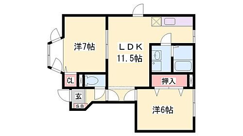 アメニティー北平野Ｂ 1階 2LDK 賃貸物件詳細