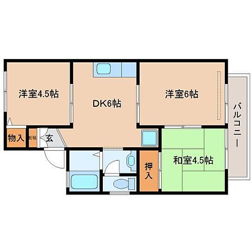 奈良県奈良市五条3丁目 西ノ京駅 3DK アパート 賃貸物件詳細